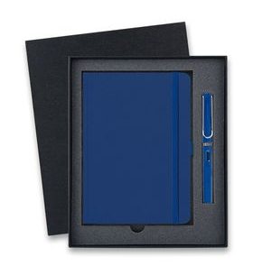 Lamy Safari Shiny Blue fountain pen, gift set with notebook
