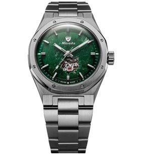 NIVADA GRENCHEN F77 TITANIUM GREEN AVENTURINE OPEN HEART MK2 - 38MM - F77 - ZNAČKY