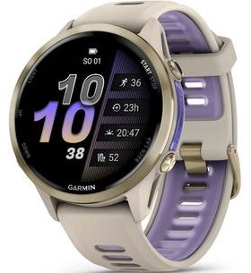 GARMIN FORERUNNER® 970 TITANOVÁ LUNETA SOFT GOLD, POUZDRO FRENCH GREY A POLOPRŮHLEDNÝ ŘEMÍNEK FRENCH GREY/INDIGO 010-02969-12 - FORERUNNER 970 - ZNAČKY