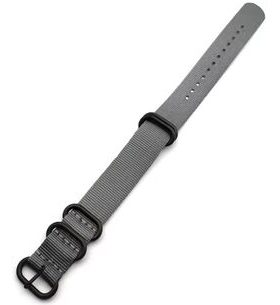 NATO ZULU STRAP GREY (BLACK BUCKLE) - STRAPS - ACCESSORIES