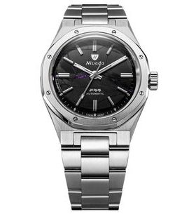 NIVADA GRENCHEN F77 MK2 SHUNGITE BLACK – 100 YEARS – 38 MM - F77 - MĂRCI