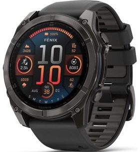 GARMIN FENIX® 8 – 51 MM, AMOLED SAPPHIRE, CARBON GREY DLC S BLACK/GREY SILIKONOVÝM ŘEMÍNKEM 010-02905-21 - FENIX 8 51MM - MĂRCI