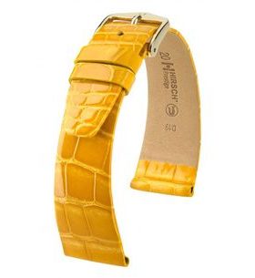 ŘEMÍNEK HIRSCH PRESTIGE 1 ALLIGATOR - ŽLUTÝ, LESK - ŘEMÍNKY - OSTATNÍ