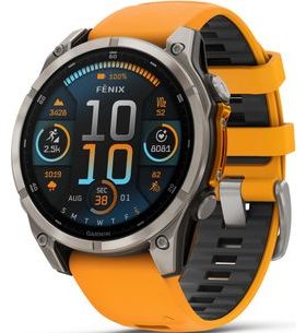 GARMIN FENIX® 8 – 47 MM, AMOLED SAPPHIRE, TITANIUM S ORANGE/GRAPHITE SILIKONOVÝM ŘEMÍNKEM 010-02904-11 - FENIX 8 47MM - ZNAČKY