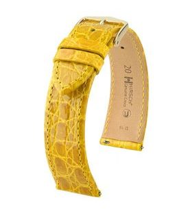 ŘEMÍNEK HIRSCH GENUINE CROCO 1 - ŽLUTÝ, LESK - ŘEMÍNKY - OSTATNÍ