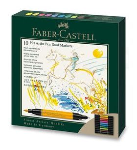 SADA POPISOVAČŮ FABER-CASTELL PITT ARTIST PEN DUAL MARKER - 10 KS 0074/1620100 - PŘÍSLUŠENSTVÍ - OSTATNÍ