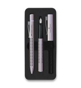 Sada Faber-Castell Grip Edition Glam plnicí pero a kuličková tužka, výběr barev perleťová