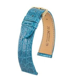 ŘEMÍNEK HIRSCH GENUINE CROCO 1 - TYRKYSOVÝ, LESK - STRAPS - ACCESSORIES