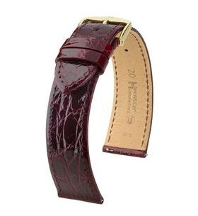 ŘEMÍNEK HIRSCH GENUINE CROCO 1 - VÍNOVÝ, LESK - STRAPS - ACCESSORIES