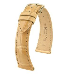 ŘEMÍNEK HIRSCH LONDON ALLIGATOR - BÉŽOVÝ, LESK - ŘEMÍNKY - OSTATNÍ