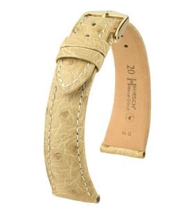 ŘEMÍNEK HIRSCH MASSAI OSTRICH 1 - BÉŽOVÝ - STRAPS - ACCESSORIES