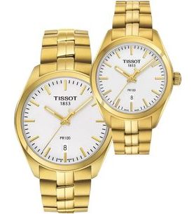 SET TISSOT PR 100 QUARTZ T101.410.33.031.00 AND T101.210.33.031.00 - WATCHES FOR COUPLES - WATCHES