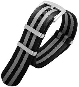 STRAP NATO SPORTS STRIPES, BLACK-GREY 22 MM - STRAPS - ACCESSORIES