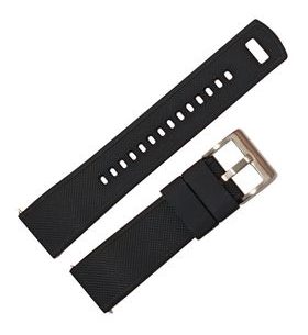 SILICONE STRAP, BLACK WITH SILVER BUCKLE - STRAPS - ACCESSORIES