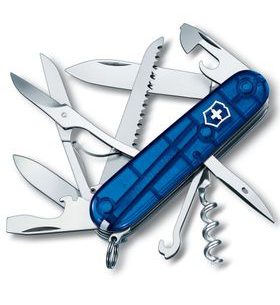 KNIFE VICTORINOX HUNTSMAN BLUE TRANSPARENT - POCKET KNIVES - ACCESSORIES