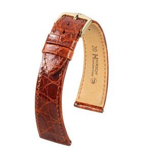 ŘEMÍNEK HIRSCH GENUINE CROCO 1 - ZLATOHNĚDÝ, LESK - STRAPS - ACCESSORIES