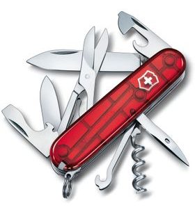 KNIFE VICTORINOX CLIMBER RED TRANSPARENT - POCKET KNIVES - ACCESSORIES