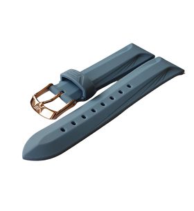 MODRÝ SILIKONOVÝ ŘEMÍNEK VOSTOK EUROPE 20 MM PRO UNDINE - ZLATÁ SPONA - ŘEMÍNKY - OSTATNÍ