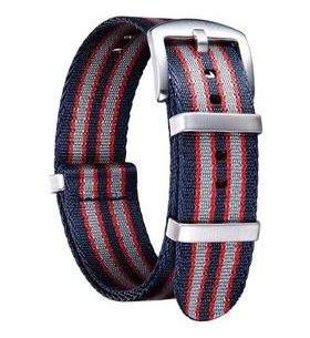 STRAP NATO SPORTS STRIPES, BLUE-RED-GREY - STRAPS - ACCESSORIES