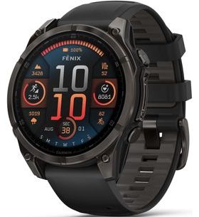 GARMIN FENIX® 8 – 47 MM, AMOLED SAPPHIRE, CARBON GREY DLC TITANIUM S BLACK/GRAY SILIKONOVÝM ŘEMÍNKEM 010-02904-21 - FENIX 8 47MM - ZNAČKY