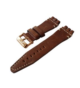 HNĚDÝ KOŽENÝ ŘEMÍNEK VOSTOK EUROPE 26MM PRO ENERGIA NH35-575B281 - ZLATÁ SPONA - ŘEMÍNKY - OSTATNÍ