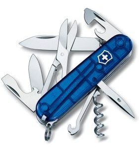 KNIFE VICTORINOX CLIMBER BLUE TRANSPARENT - POCKET KNIVES - ACCESSORIES