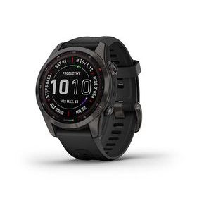 GARMIN FENIX 7S PRO SAPPHIRE SOLAR TITAN CARBON GRAY/ BLACK SILICONE BAND - 010-02539-25 - FENIX 7S - ZNAČKY