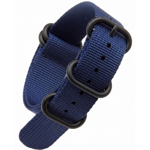 NATO ZULU ŘEMÍNEK MODRÝ (ČERNÁ SPONA) 22MM - ŘEMÍNKY - OSTATNÍ