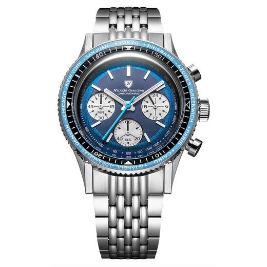 NIVADA GRENCHEN CHRONOKING RACING BLUE LAGOON - INTER. BEZEL - CHRONOMASTER - BRANDS