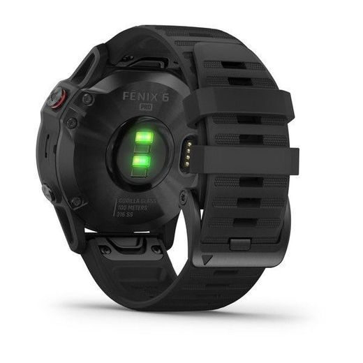 GARMIN FENIX 6 PRO GLASS, BLACK/BLACK BAND (MAP/MUSIC) 010-02158-02 - GARMIN - BRANDS