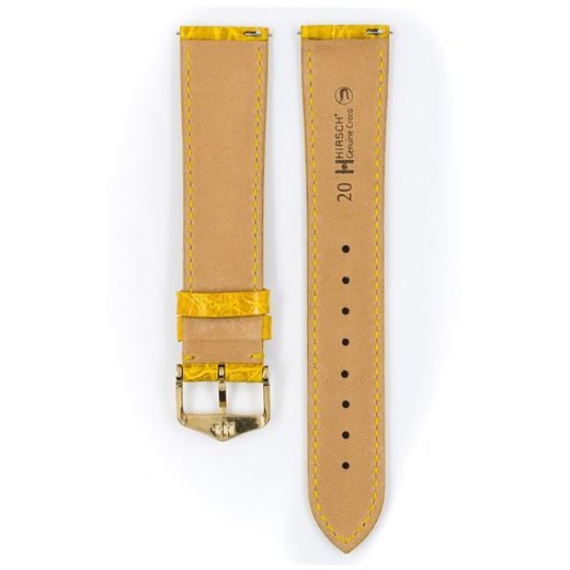 ŘEMÍNEK HIRSCH GENUINE CROCO 1 - ŽLUTÝ, LESK - STRAPS - ACCESSORIES