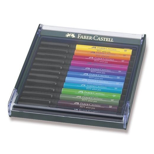 SADA POPISOVAČ FABER-CASTELL PITT ARTIST PEN BRUSH - 12KS 0074/2674210 - PŘÍSLUŠENSTVÍ - OSTATNÍ