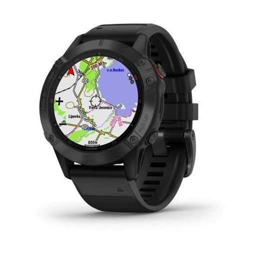 GARMIN FENIX 6 PRO GLASS, BLACK/BLACK BAND (MAP/MUSIC) 010-02158-02 - GARMIN - BRANDS