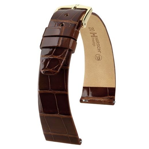 ŘEMÍNEK HIRSCH PRESTIGE ALLIGATOR - TMAVĚ HNĚDÝ, LESK - ŘEMÍNKY - OSTATNÍ