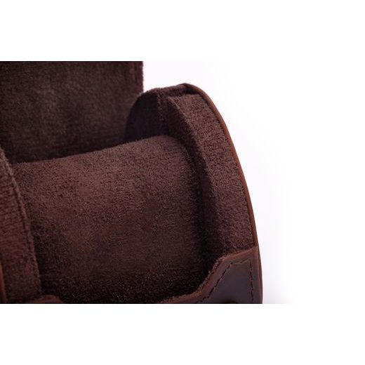 KOŽENÉ CESTOVNÍ POUZDRO HELVETI (PRO 1 HODINKY - TMAVĚ HNĚDÉ) - BOXY NA HODINKY - OSTATNÍ