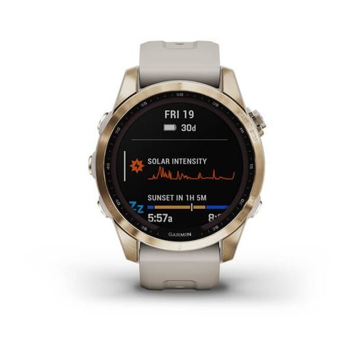 GARMIN FENIX 7S SAPPHIRE SOLAR TITAN CREAM GOLD/ SAND SILICONE BAND - 010-02539-21 - ARCHÍV