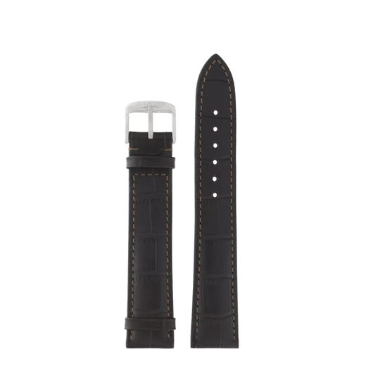 LEATHER STRAP JUNKERS XL 20MM - DARK BROWN/CROCO - STRAPS - ACCESSORIES
