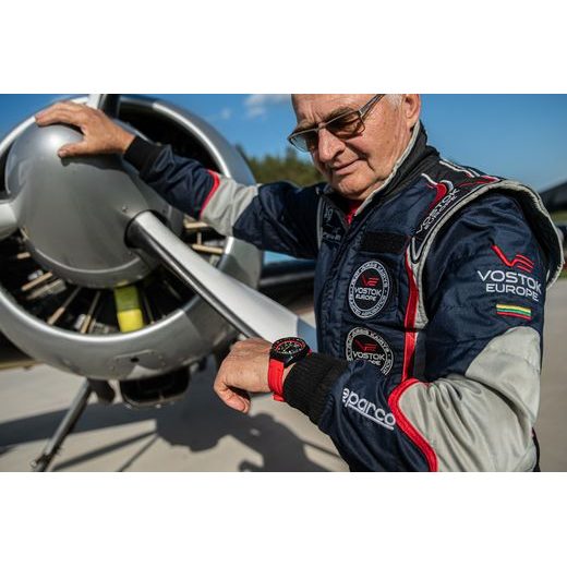 VOSTOK EUROPE JURGIS KAIRYS "UNLIMITED AEROBATICS" EDITION 2026 6S21-326C794 - BLACK STEEL BRACELET - LIMITED EDITION - BRANDS