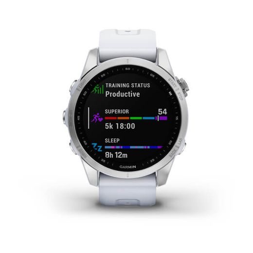 GARMIN FENIX 7S GLASS SILVER / WHITE SILICONE BAND - 010-02539-03 - GARMIN - ZNAČKY