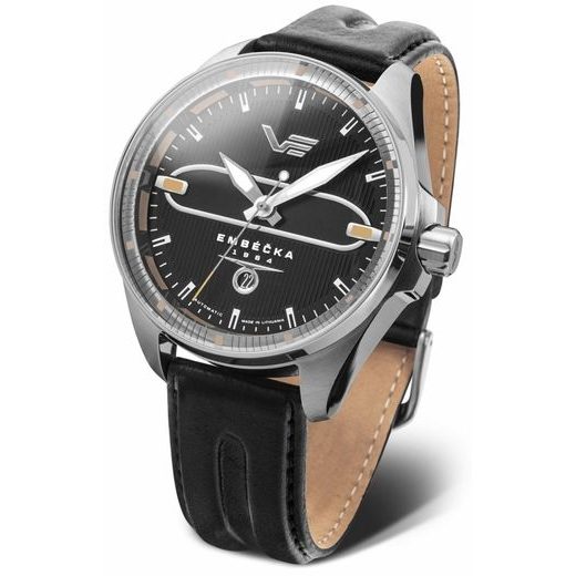 VOSTOK EUROPE LIMITOVANÁ EDICE EMBÉČKA AUTOMATIC LINE NH35-325A498 - ČERNÝ KOŽENÝ ŘEMÍNEK - EMBÉČKA - ZNAČKY