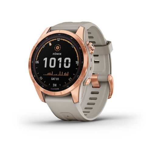 GARMIN FENIX 7S PRO SOLAR ROSE GOLD, SAND SILICONE BAND - 010-02539-11 - GARMIN - ZNAČKY