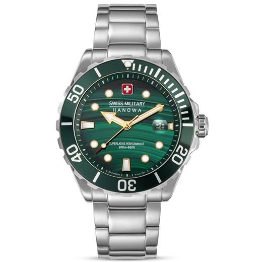 SWISS MILITARY HANOWA OFFSHORE DIVER GREEN WATER SMWGH0005804 - SWISS MILITARY HANOWA - BRANDS