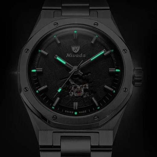NIVADA GRENCHEN F77 TITANIUM METEORITE OPEN HEART MK2 - 38 MM - F77 - BRANDS