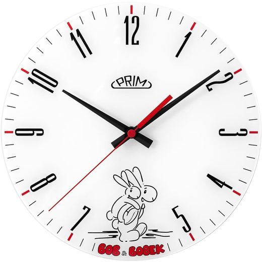 PRIM BOB AND BOBEK CLOCK, WHITE AND RED E19.5460.009020.007055 - WALL CLOCK - ACCESSORIES
