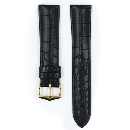 ŘEMÍNEK HIRSCH GENUINE 1 ALLIGATOR - ČERNÝ, MAT - STRAPS - ACCESSORIES