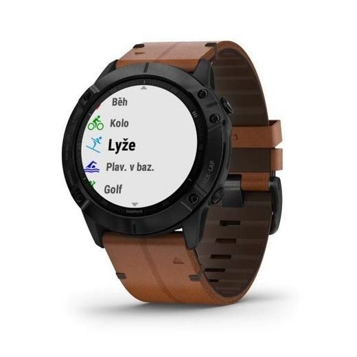 GARMIN FENIX6X PRO SAPPHIRE, BLACKDLC/BROWNLEATHER BAND (MAP/MUSIC) 010-02157-14 - GARMIN - ZNAČKY