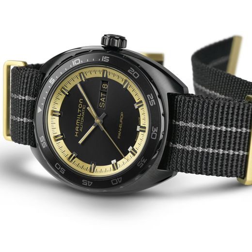 HAMILTON AMERICAN CLASSIC PAN EUROP BLACK & GOLD AUTO H35425730 - AMERICAN CLASSIC - ZNAČKY