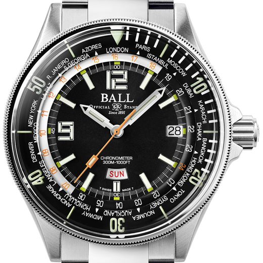 BALL ENGINEER MASTER II DIVER WORLDTIME LIMITED EDITION COSC DG2232A-SC-BK - ENGINEER MASTER II - BRANDS