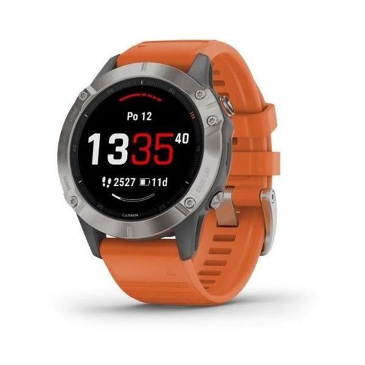 GARMIN FENIX6 PRO SAPPHIRE, TITANIUM/ORANGE BAND (MAP/MUSIC) 010-02158-14 - GARMIN - ZNAČKY