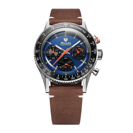 NIVADA GRENCHEN CHRONOKING MECAQUARTZ RACING BLUE - INTER. BEZEL - CHRONOMASTER - ZNAČKY